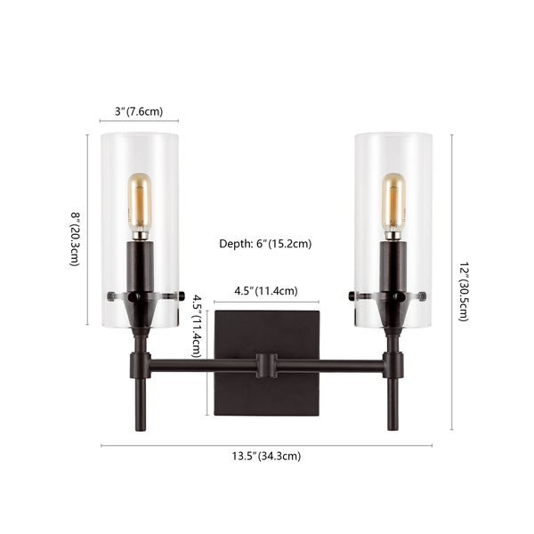Dimension Image Oil Rubbed Bronze/Clear / 2Light