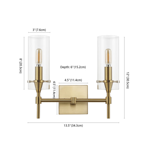 Dimension Image Brass Gold/Clear / 2Light