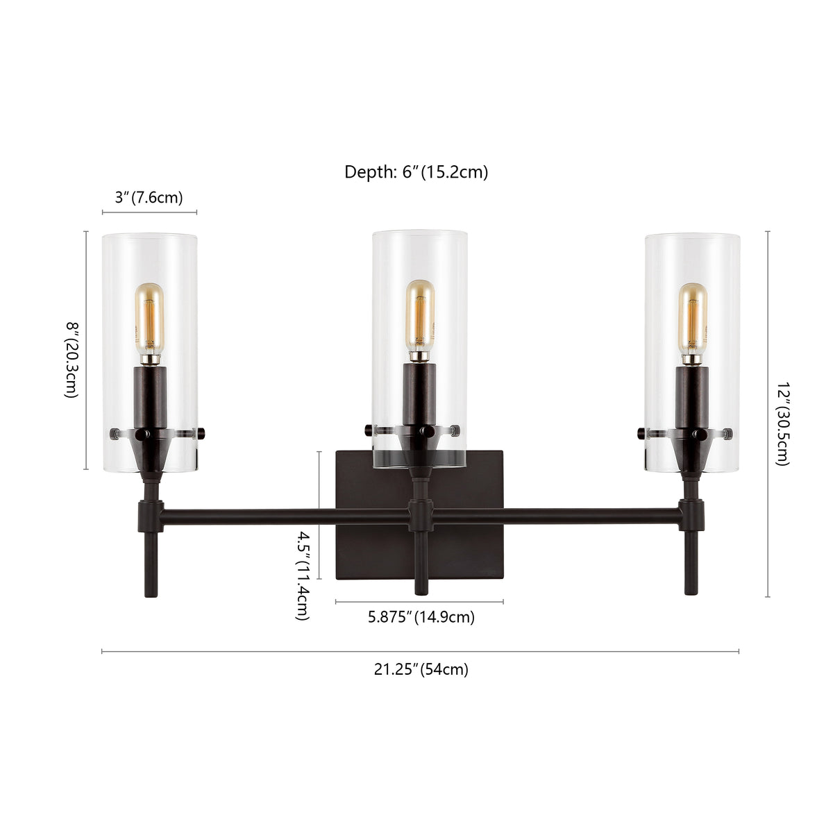 Rose Goat Bohemian Farmhouse Iron/Glass LED Vanity