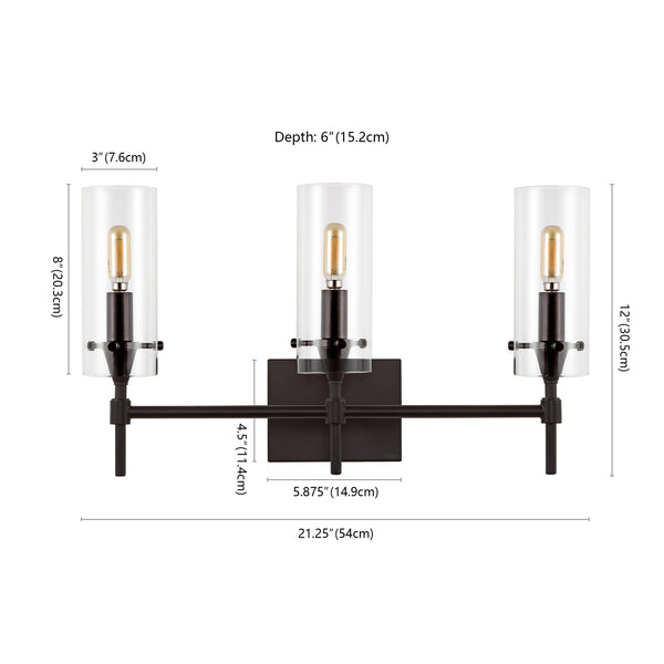 Dimension Image Oil Rubbed Bronze/Clear / 3 Light