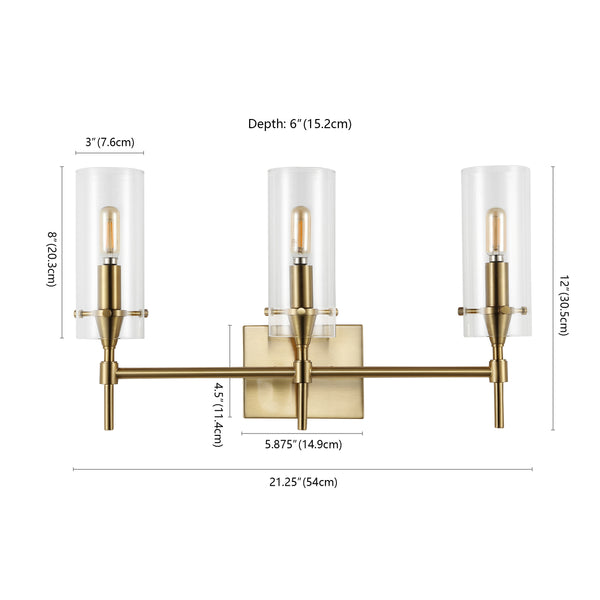 Dimension Image Brass Gold/Clear / 3 Light