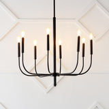 Elegant 27.25"  Modern Mid-Century Iron LED Chandelier