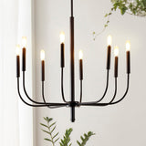 Elegant 27.25"  Modern Mid-Century Iron LED Chandelier