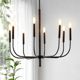 Elegant 27.25"  Modern Mid-Century Iron LED Chandelier
