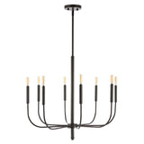 Elegant 27.25"  Modern Mid-Century Iron LED Chandelier