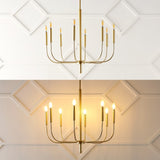 Elegant 27.25"  Modern Mid-Century Iron LED Chandelier