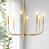 Elegant 27.25"  Modern Mid-Century Iron LED Chandelier