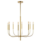 Elegant 27.25"  Modern Mid-Century Iron LED Chandelier