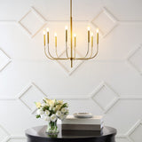 Elegant 27.25"  Modern Mid-Century Iron LED Chandelier