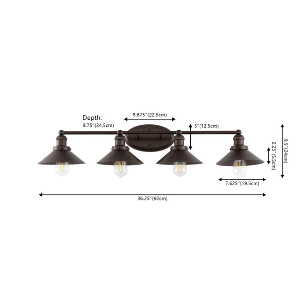 Dimension Image Oil Rubbed Bronze / 4 Light