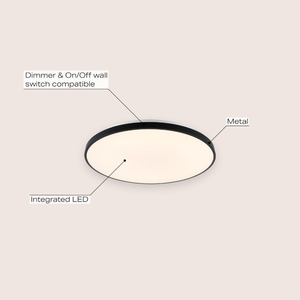 Elgin 21.25" Modern Minimalist Iron Circle Integrated LED Flush Mount