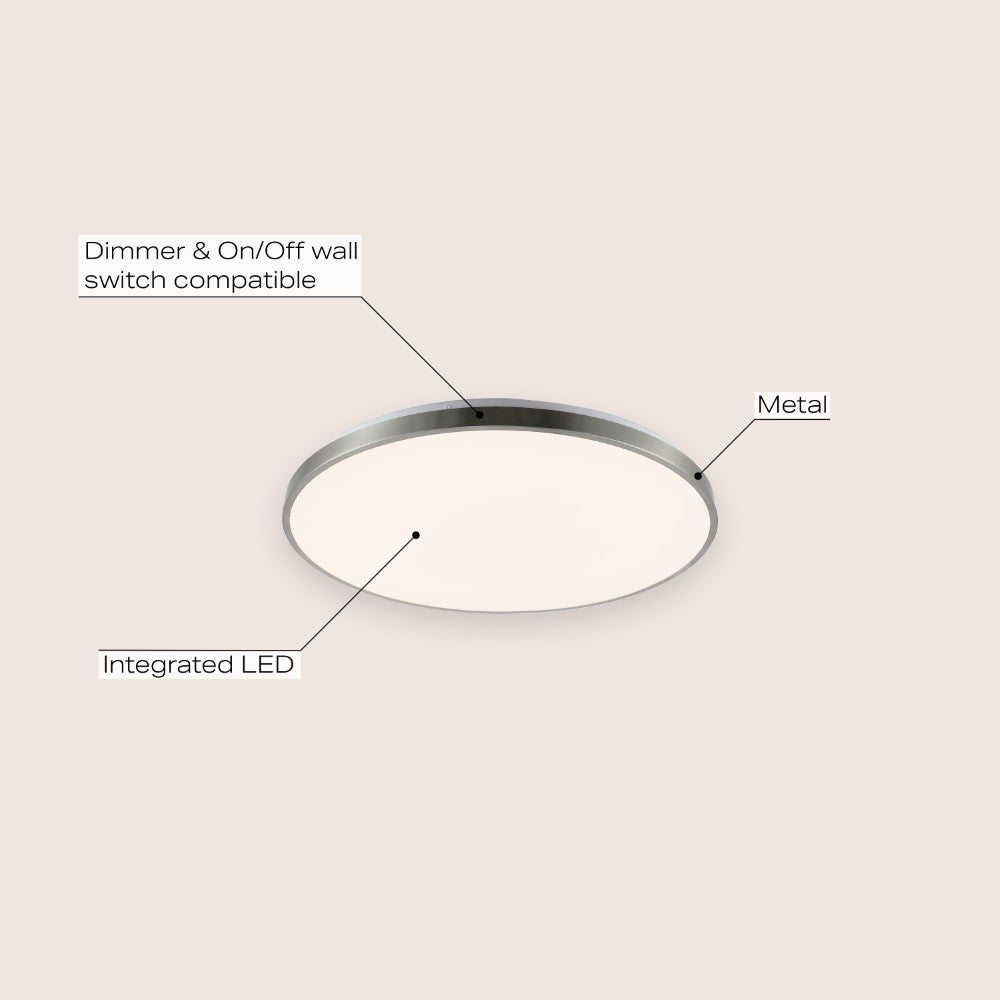 Elgin 21.25" Modern Minimalist Iron Circle Integrated LED Flush Mount