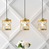 Mason 6.5" Farmhouse Industrial Iron Filigree Caged Jar LED Pendant