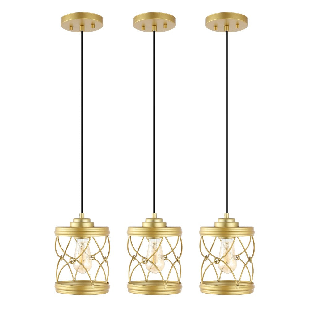 Mason 6.5" Farmhouse Industrial Iron Filigree Caged Jar LED Pendant