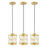 Mason 6.5" Farmhouse Industrial Iron Filigree Caged Jar LED Pendant