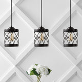 Mason 6.5" Farmhouse Industrial Iron Filigree Caged Jar LED Pendant