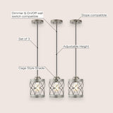 Mason 6.5" Farmhouse Industrial Iron Filigree Caged Jar LED Pendant