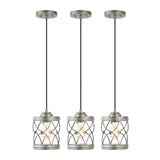 Mason 6.5" Farmhouse Industrial Iron Filigree Caged Jar LED Pendant