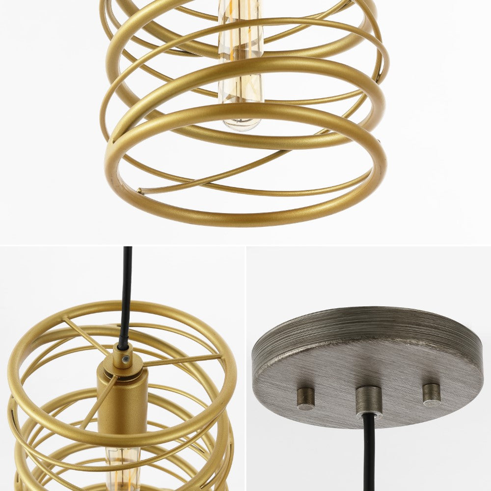 Spiral 7.25" Modern Contemporary Iron Spiral LED Pendant