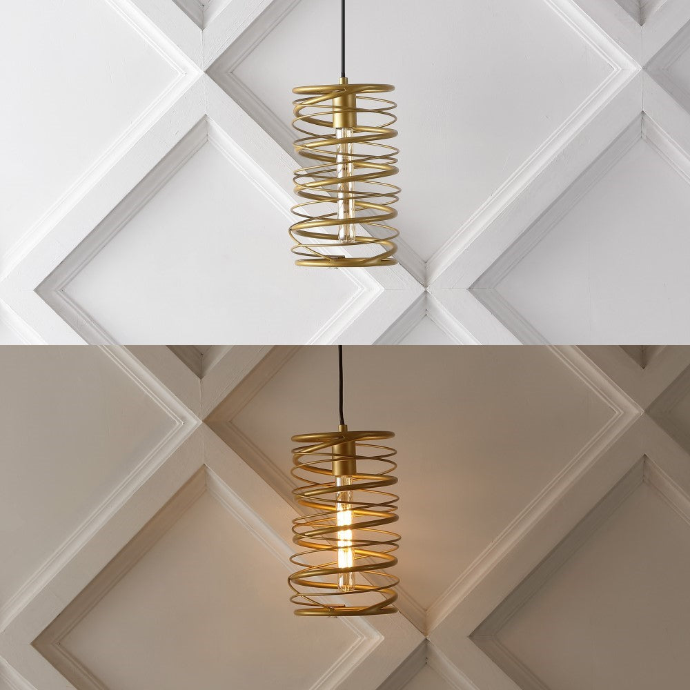 Spiral 7.25" Modern Contemporary Iron Spiral LED Pendant