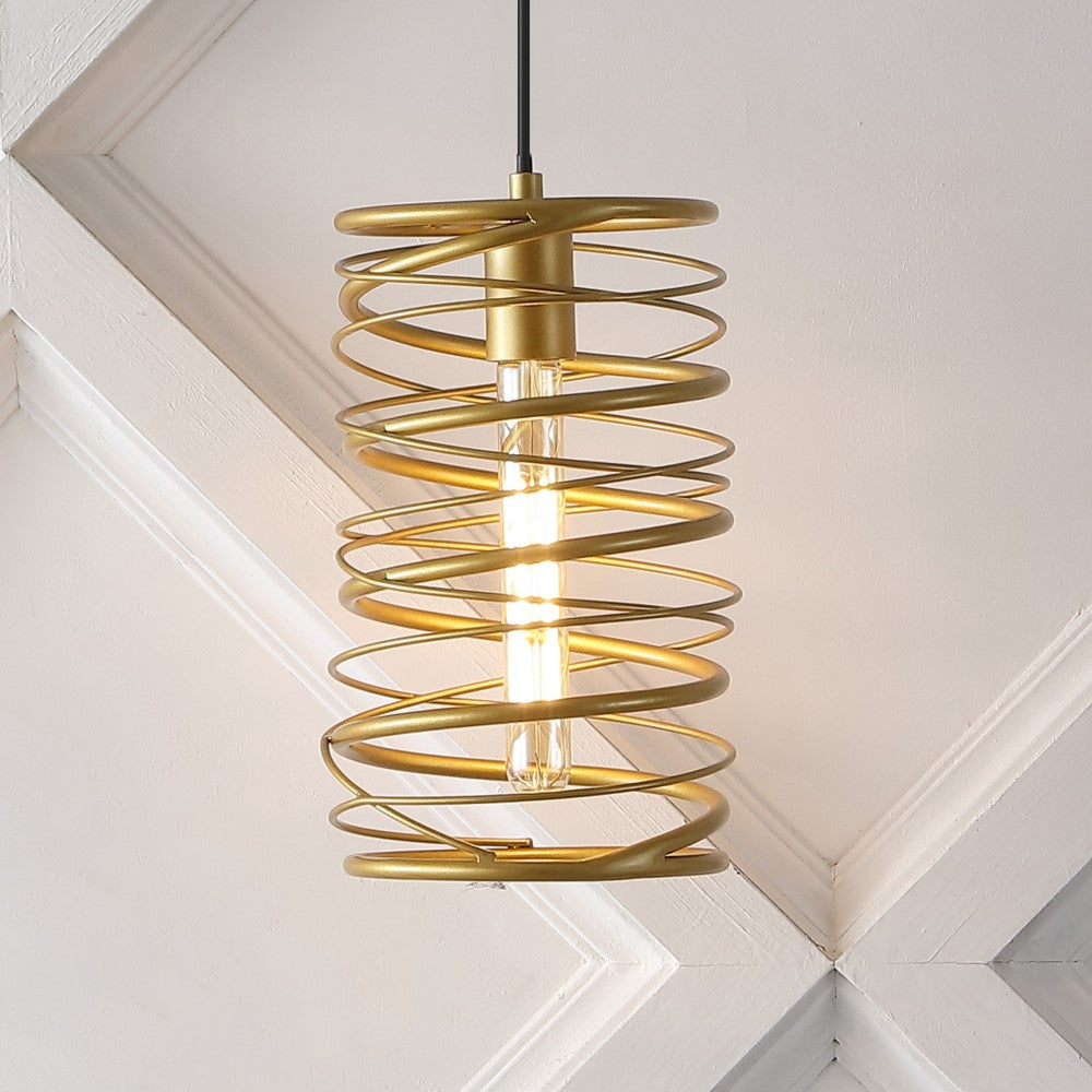 Spiral 7.25" Modern Contemporary Iron Spiral LED Pendant