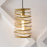 Spiral 7.25" Modern Contemporary Iron Spiral LED Pendant