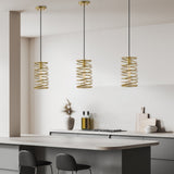 Spiral 7.25" Modern Contemporary Iron Spiral LED Pendant