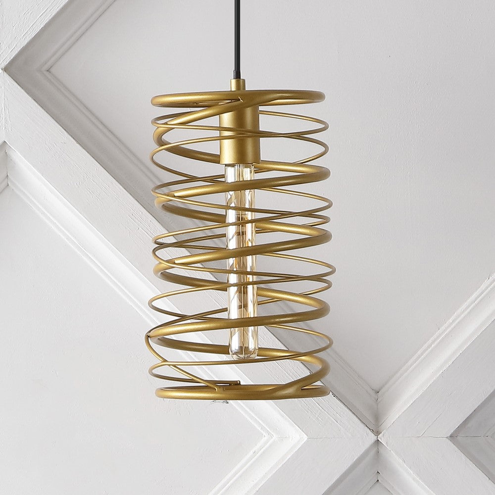 Spiral 7.25" Modern Contemporary Iron Spiral LED Pendant