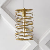 Spiral 7.25" Modern Contemporary Iron Spiral LED Pendant