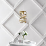 Spiral 7.25" Modern Contemporary Iron Spiral LED Pendant