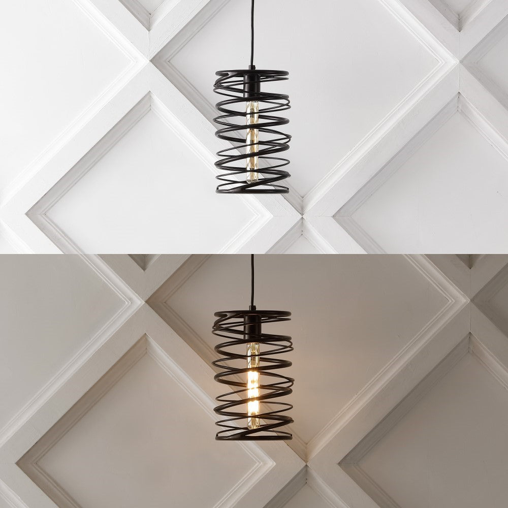 Spiral 7.25" Modern Contemporary Iron Spiral LED Pendant