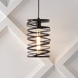 Spiral 7.25" Modern Contemporary Iron Spiral LED Pendant