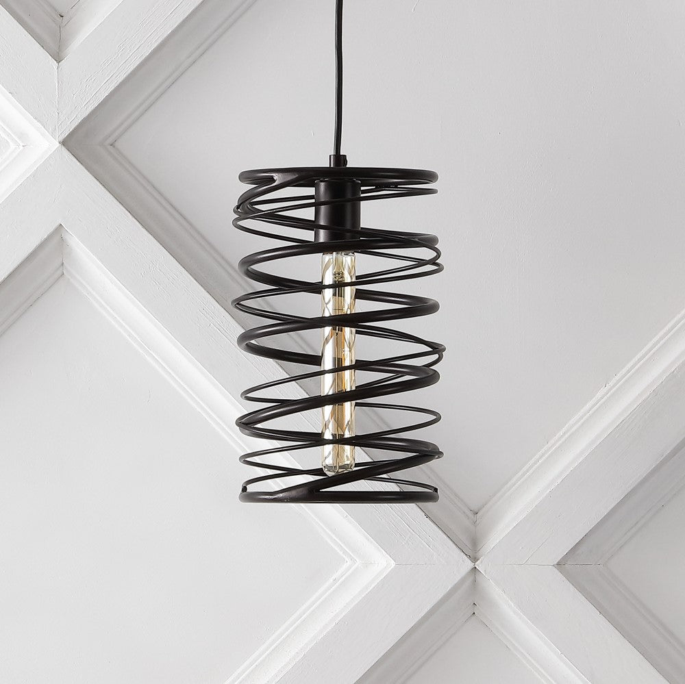 Spiral 7.25" Modern Contemporary Iron Spiral LED Pendant