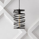 Spiral 7.25" Modern Contemporary Iron Spiral LED Pendant