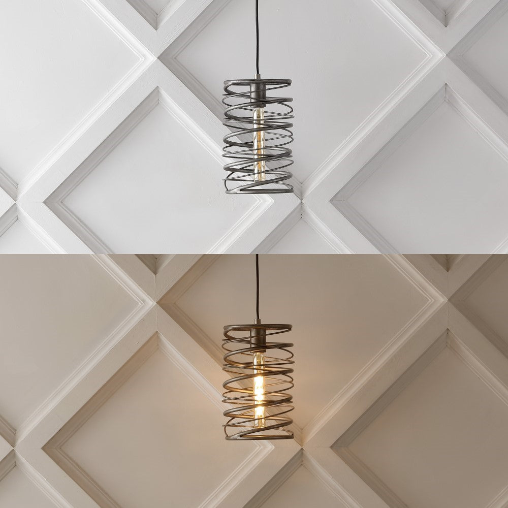 Spiral 7.25" Modern Contemporary Iron Spiral LED Pendant