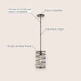 Spiral 7.25" Modern Contemporary Iron Spiral LED Pendant