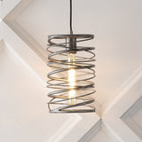 Spiral 7.25" Modern Contemporary Iron Spiral LED Pendant