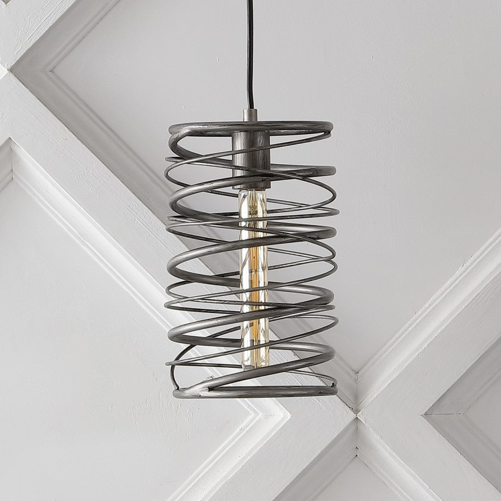 Spiral 7.25" Modern Contemporary Iron Spiral LED Pendant