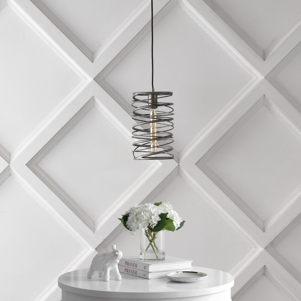 Spiral 7.25" Modern Contemporary Iron Spiral LED Pendant