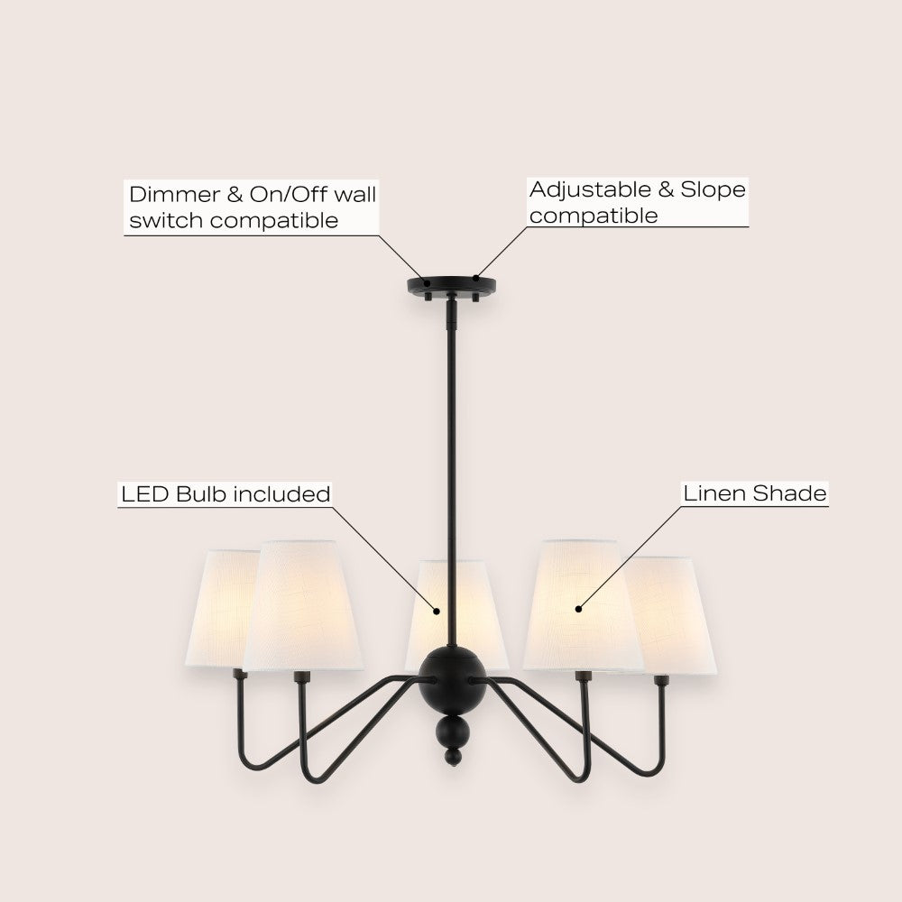 Azure Rustic Farmhouse Adjustable Resin Antler LED Chandelier
