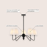 Azure Rustic Farmhouse Adjustable Resin Antler LED Chandelier