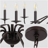 Wells 40" 8-Light Bohemian Farmhouse Iron LED Chandelier