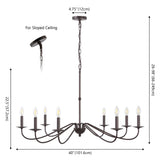 Wells 40" 8-Light Bohemian Farmhouse Iron LED Chandelier