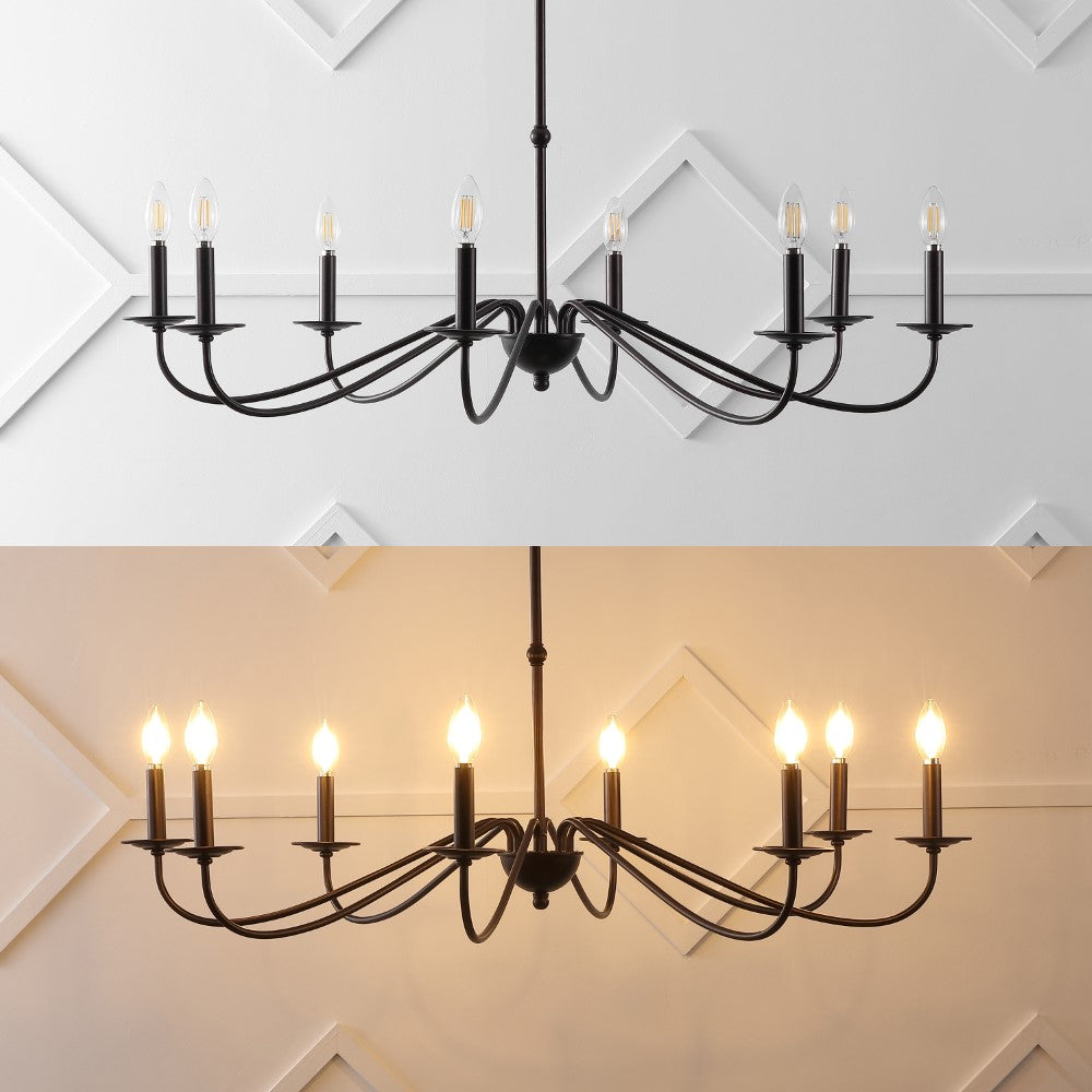 Wells 40" 8-Light Bohemian Farmhouse Iron LED Chandelier