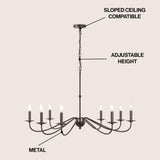 Wells 40" 8-Light Bohemian Farmhouse Iron LED Chandelier