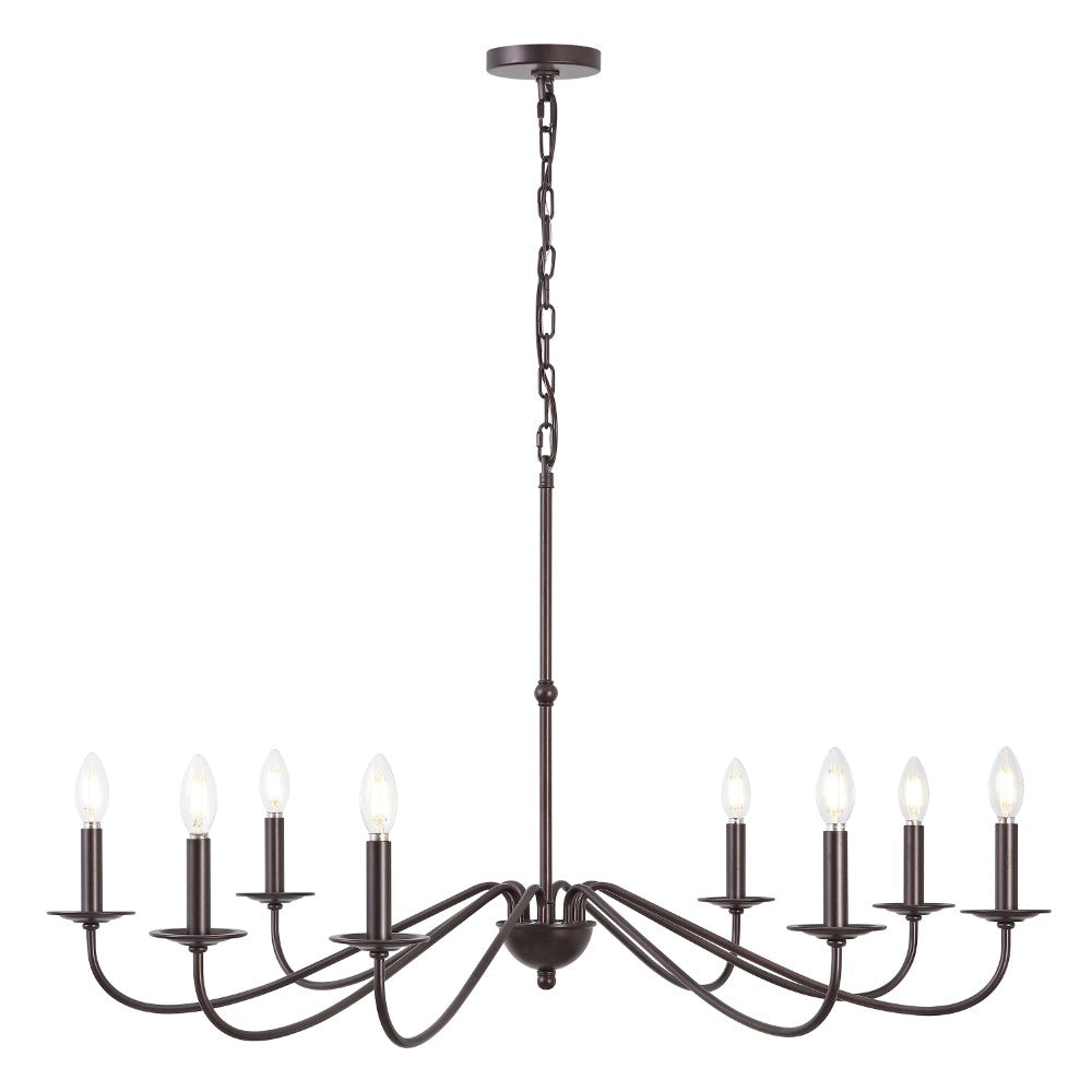 Wells 40" 8-Light Bohemian Farmhouse Iron LED Chandelier
