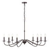 Wells 40" 8-Light Bohemian Farmhouse Iron LED Chandelier