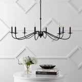 Wells 40" 8-Light Bohemian Farmhouse Iron LED Chandelier