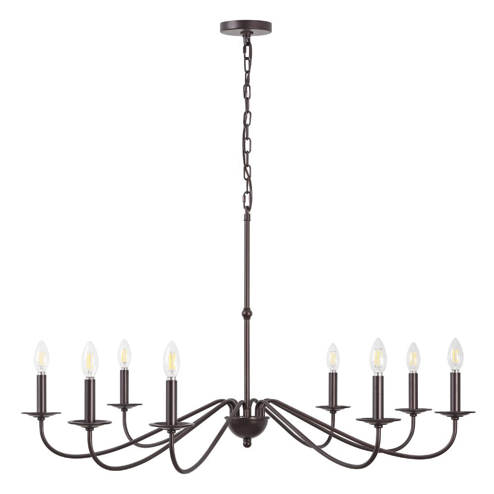 Wells 40" 8-Light Bohemian Farmhouse Iron LED Chandelier
