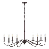 Wells 40" 8-Light Bohemian Farmhouse Iron LED Chandelier